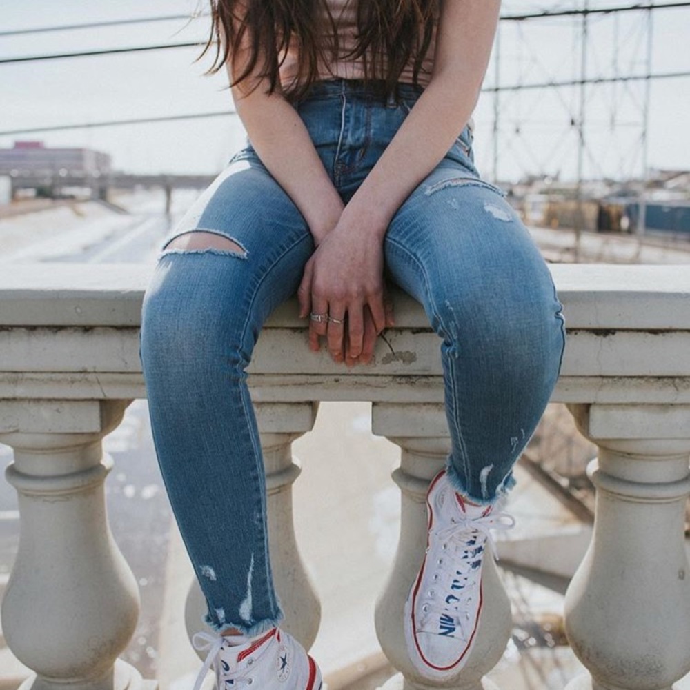 High waisted ankle jeggings